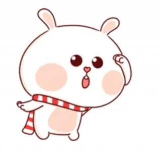 🤔 Hase, Tier, Schal, niedlich, Cartoon, Häschen telegram sticker