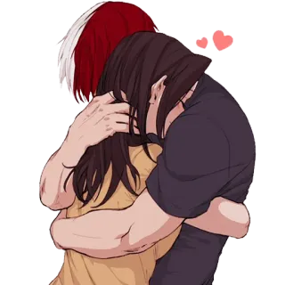 ❤️ Todoroki My Hero Academia Abraço, Anime, Romance, Amor, My Hero Academia, Todoroki Shoto whatsapp sticker