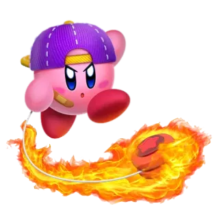 🖲 Kirby kirby, nintendo, różowy, ogień, gra wideo, jo-jo telegram sticker
