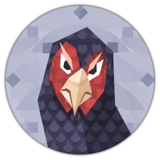 😶 bird, sticker, animal, falcon, geometric, digital art telegram sticker