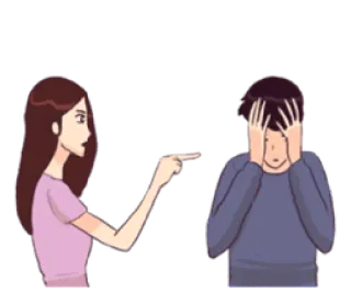 🙉 kłótnia, wina, zdenerwowany, wskazywanie palcem, kreskówka telegram sticker