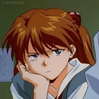 🤨 Asuka Langley Soryu Neon Genesis Evangelion Anime, Manga, Fille, Evangelion, Asuka, Triste telegram sticker