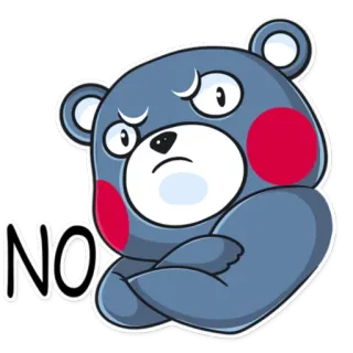 😒 NO não, urso, zangado, desenho animado, recusa, rejeição telegram sticker