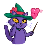 🥰 Katze, Hexe, Magie, Herzen, süß, Zauberer, Haustier telegram sticker