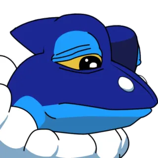 😞 rã, azul, animal, desenho animado telegram sticker
