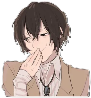 🤭 Osamu Dazai Bungou Stray Dogs Anime, Naklejka, Bungou Stray Dogs, Osamu Dazai, Dazai, Manga, Postać telegram sticker