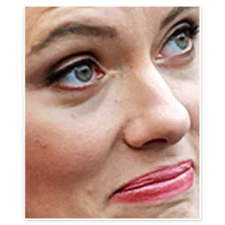 😕 Frau, Gesicht, Nahaufnahme, Porträt, Augen, Lippen telegram sticker