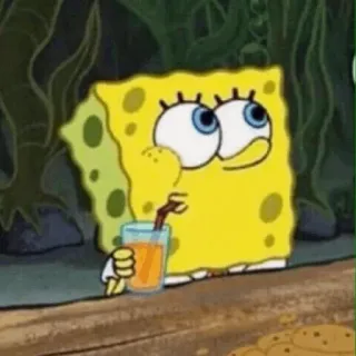 ⚡️ Spongebob Squarepants Bob Esponja, Desenho animado, Bebida, Meme, Engraçado telegram sticker