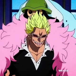 🦩 Donquixote Doflamingo One Piece อนิเมะ, ตัวร้าย, โดฟลามิงโก้, วันพีซ telegram sticker