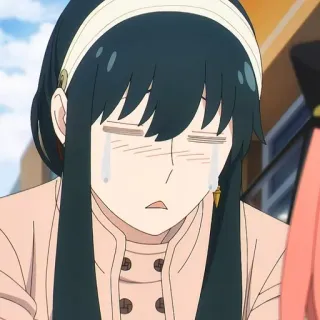 🙂 Yor Forger Spy x Family anime, crying, sad, woman, yor forger, spy x family telegram sticker