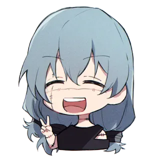 ✌️ Anime, Mignon, Manga, Autocollant, Signe de paix telegram sticker