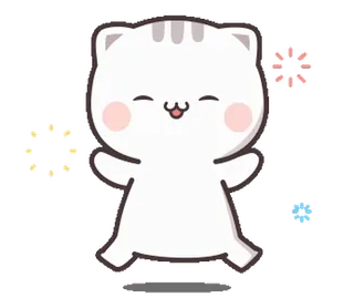 🥳 gato, animal, feliz, fofo, kawaii, adesivo telegram sticker