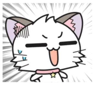 😨 cat, cartoon, sticker, animal, cute, angry, anime whatsapp sticker