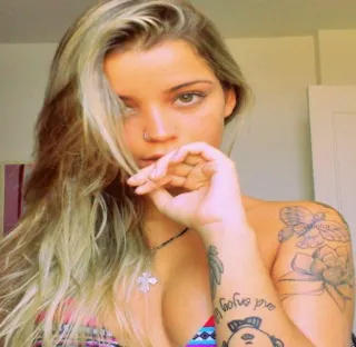 🤫 and enjoy woman, tattoo, girl, portrait telegram sticker