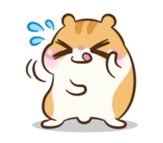 😋 仓鼠, 不雅手势, 冒犯, 卡通, 动物 telegram sticker