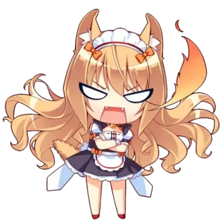 🌟 애니메이션, 치비, 메이드, 화난, 만화, 스티커 telegram sticker