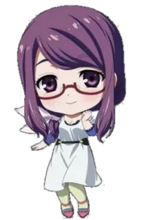 😇 Touka Kirishima Tokyo Ghoul Аниме, Мультфильм, Манга, Персонаж, Чиби, Милый telegram sticker
