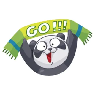 🙌 GO!!! panda, go, cheering, support, fun, animal telegram sticker