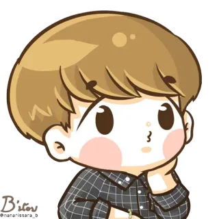😚 hoạt hình, bé trai, dễ thương, hình minh họa, chibi telegram sticker