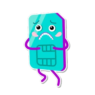 😟 kartu sim, telepon, ponsel, teknologi, elektronik, sedih whatsapp sticker