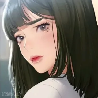 😢 animé, fille, portrait, larme, pleurs telegram sticker