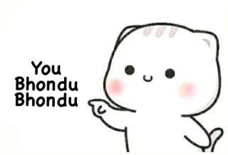 😍 You Bhondu Bhondu gato, fofo, bobo, insulto, ofensivo, desenho animado telegram sticker