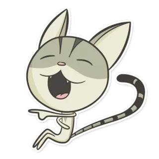 🤣 chat, dessin animé, autocollant, drôle, pointage, mignon whatsapp sticker
