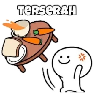 ✨ TERSERAH comida, mesa, cenoura, expressão, desenho animado, bravo whatsapp sticker