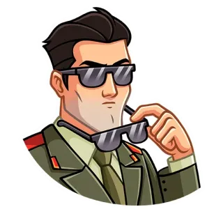 😎 militare, ufficiale, occhiali da sole, esercito telegram sticker