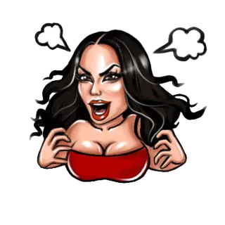 😡 woman, angry, cartoon, expression, emotions, sticker telegram sticker