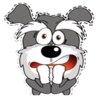 😱 perro, dibujo animado, triste, preocupado, nervioso, animal telegram sticker
