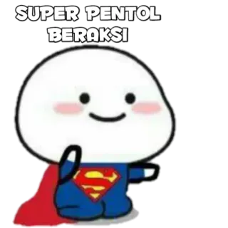 🍡 SUPER PENTOL BERAKSI mignon, dessin animé, super-héros telegram sticker