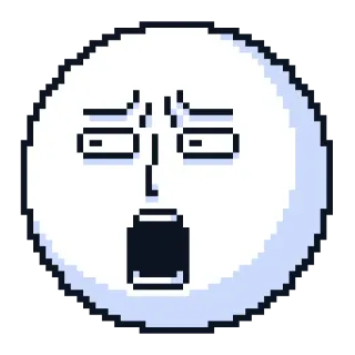 😱 pixel art, emoji, face, shocked, surprised telegram sticker