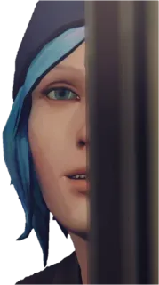 👻 Chloe Price Life is Strange Life is Strange, Chloe Price, Video game, Rambut biru, Potret, Karakter whatsapp sticker