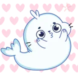 🥰 phoque, mignon, animal, dessin animé, kawaii whatsapp sticker