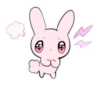😤 fofo, coelho, kawaii, coelhinho, bravo, desenho, adesivo telegram sticker