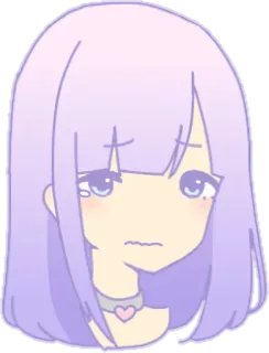 😢 anime, cewek, sedih, imut, pastel, kawaii, chibi whatsapp sticker