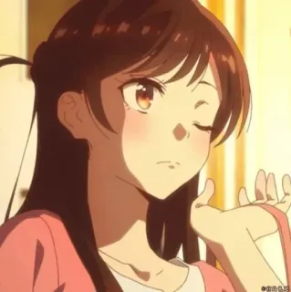 🤍 Chizuru Ichinose Rent-A-Girlfriend anime, girl, wink, cute, chizuru ichinose, rent-a-girlfriend telegram sticker