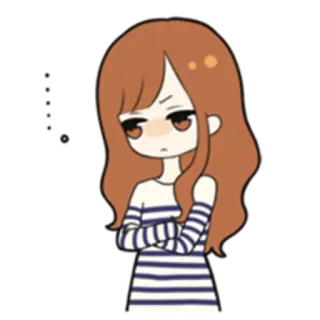 😒 menina, fofa, anime, desenho animado, mulher, ilustração whatsapp sticker