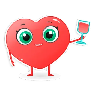 🥂 Herz, Cartoon, Wein, Feier, Liebe, Süß telegram sticker