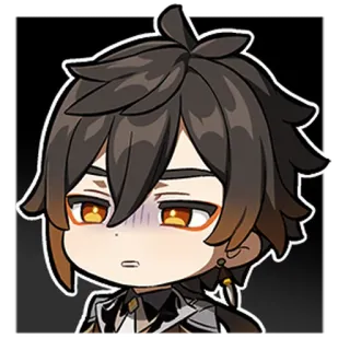 🤢 Zhongli Genshin Impact Anime, Chibi, Genshin Impact, Zhongli, Charakter, Videospiel whatsapp sticker