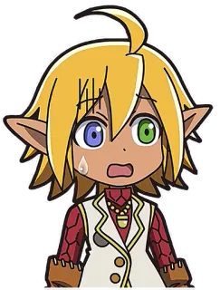 😥 anime, elf, character, cartoon telegram sticker