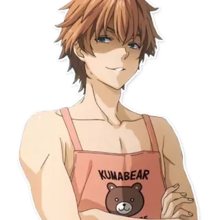 😈 KUMABEAR Anime, Niedlich, Bär, Kochen, Schürze telegram sticker