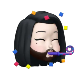 ☠️ pesta, perayaan, avatar, konfeti, terompet pesta, perayaan whatsapp sticker