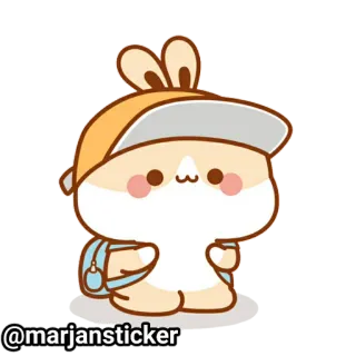 ❤️ @marjansticker Мультфильм, Милый, Животное, Кролик, Персонаж, Наклейка, Каваий telegram sticker