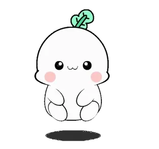 🏃‍♂️ fofo, kawaii, adorável, branco, verde, planta, desenho animado, personagem telegram sticker
