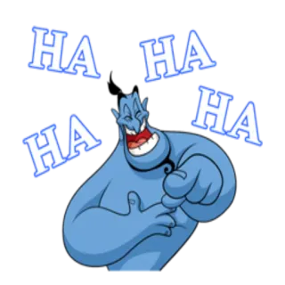 😂 HA HA HA lachen, dschinn, cartoon, haha, humor, fröhlich, lustig whatsapp sticker
