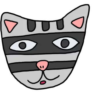😺 кот, животное, стикер, мультфильм, милый, полосатый, лицо telegram sticker