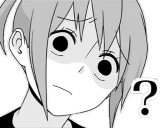 ❓ ? punto interrogativo, confuso, anime, manga, incerto, espressione, dubbio telegram sticker