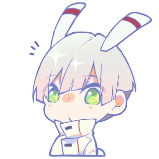 ✨ Anime, Coelho, Fofo, Chibi, Adesivo, Desenho animado, Kawaii, Arte digital whatsapp sticker